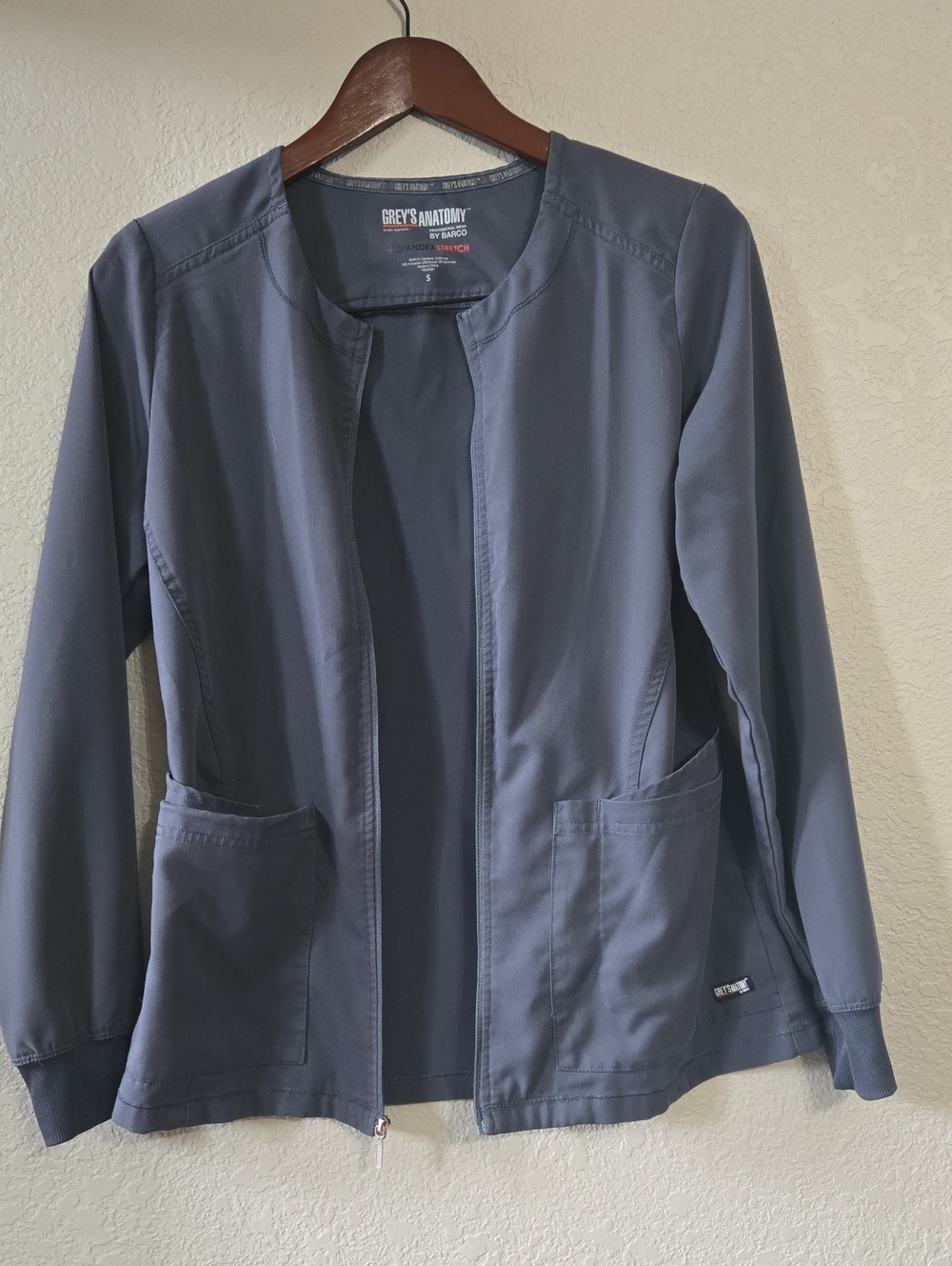Grey's Anatomy Dark Gray Zip-Front Scrub Jacket, Set Of 2